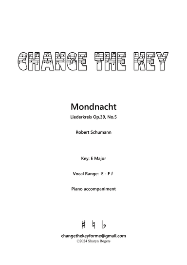 Mondnacht - E Major (arr. Sharyn Rogers)