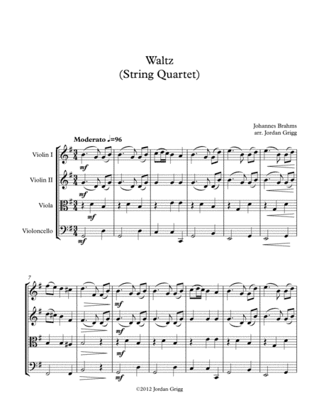 Waltz (String Quartet) (arr. Jordan Grigg)