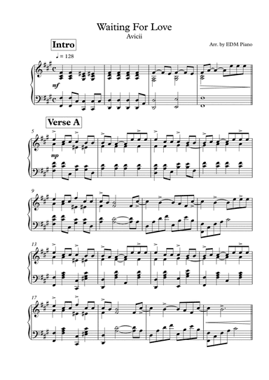 Waiting For Love (arr. EDM Piano)
