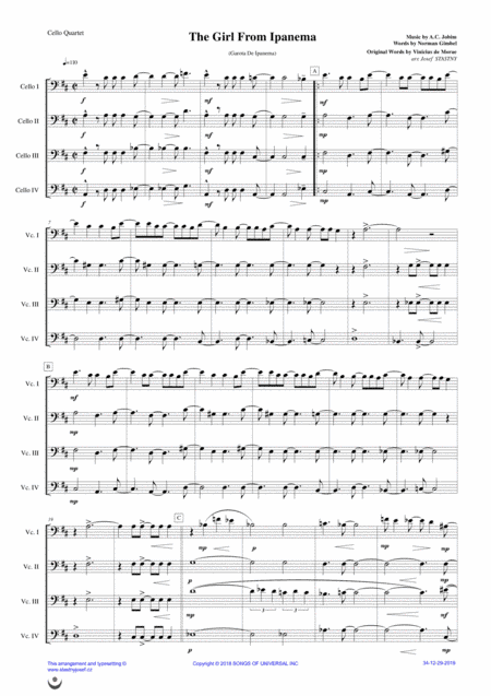 The Girl From Ipanema (garôta De Ipanema) (arr. Josef STASTNY)