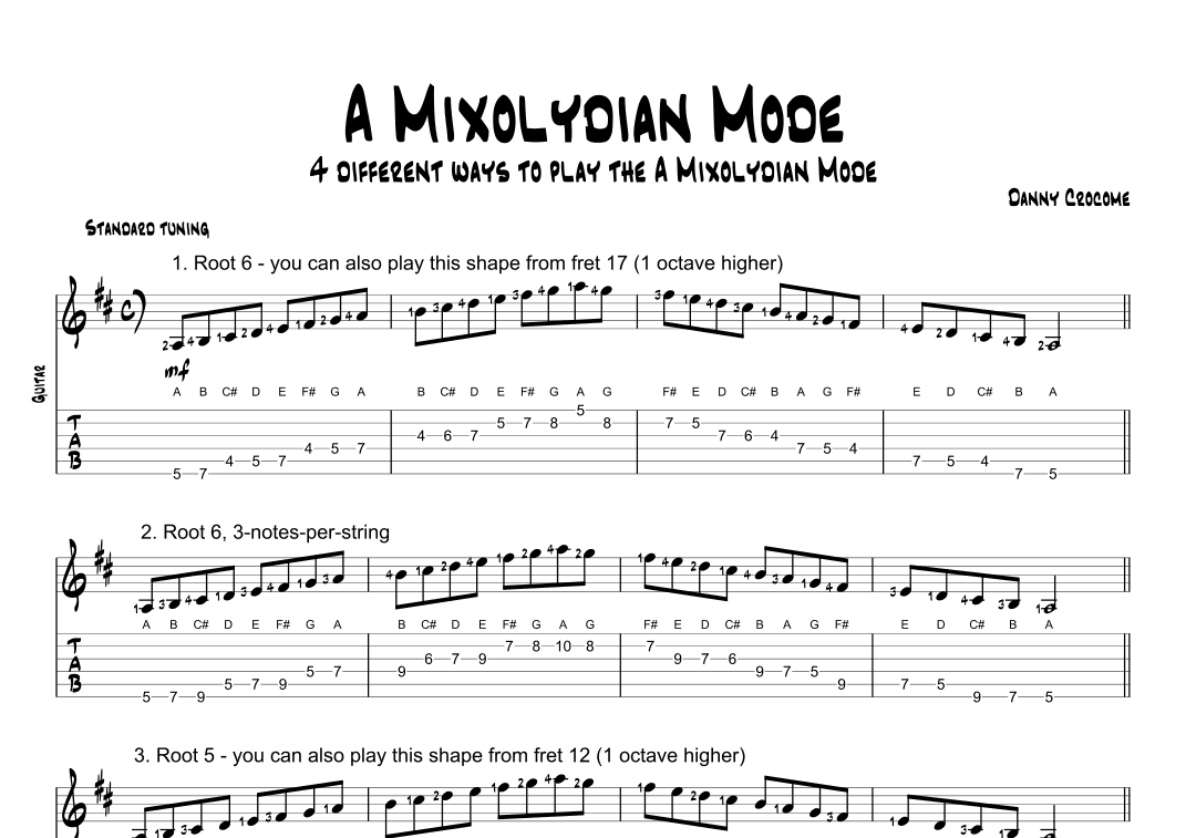 A Mixolydian Mode (4 Ways to Play)