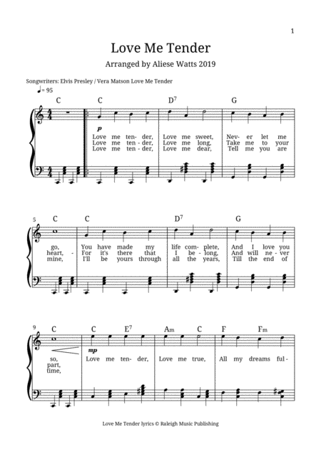 Love Me Tender (arr. Aliese Watts)