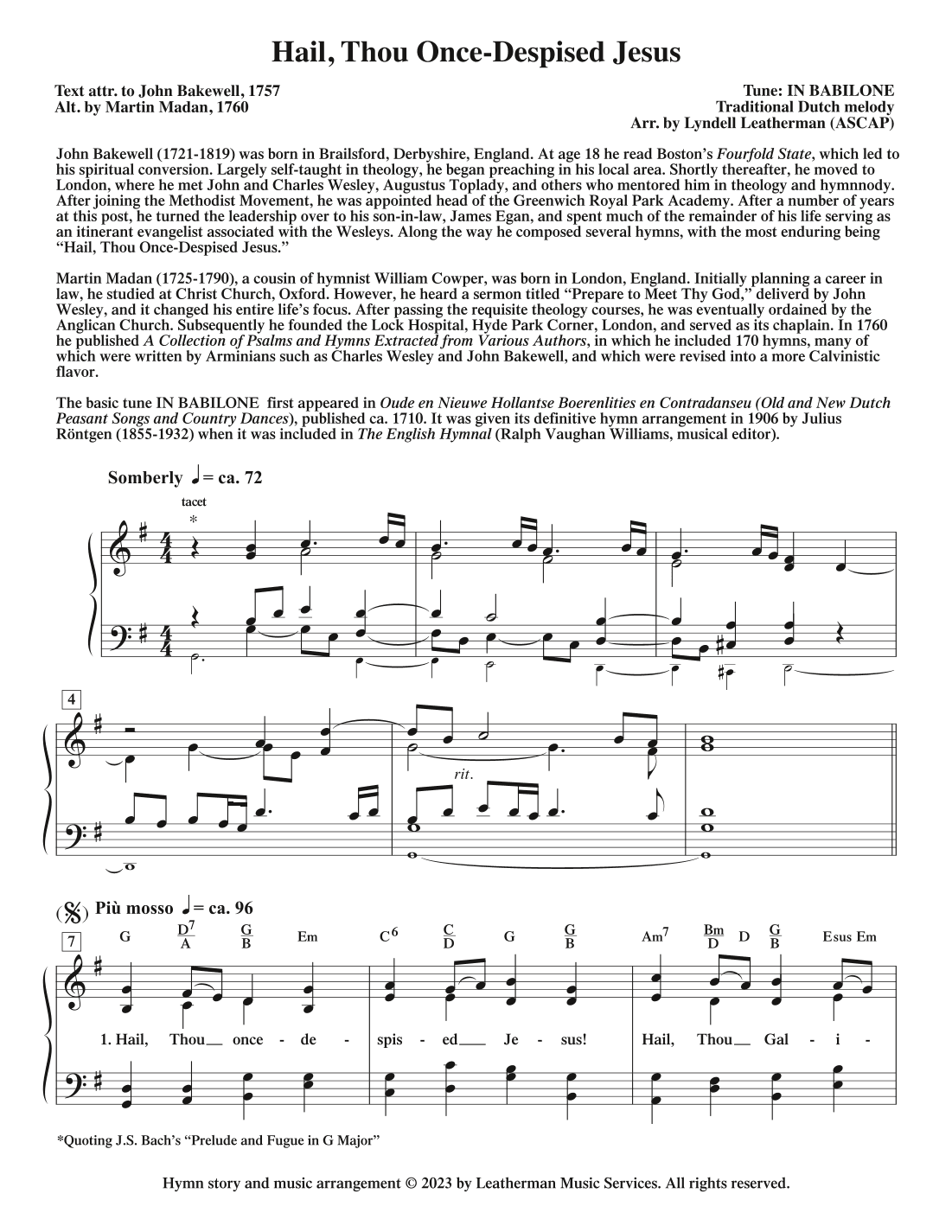 Hail, Thou Once-Despised Jesus (arr. Lyndell Leatherman)