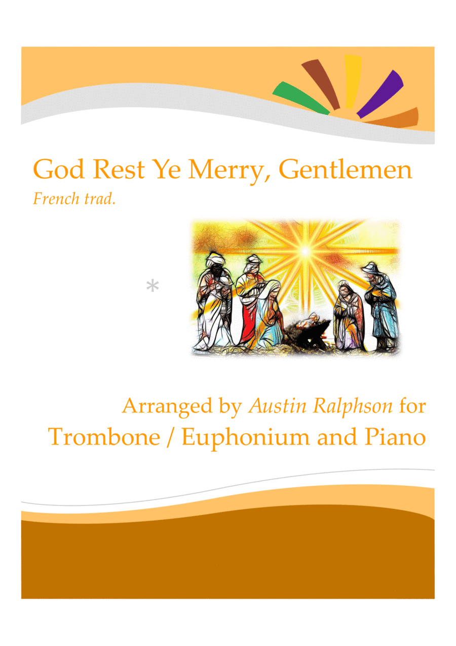 God Rest Ye Merry Gentlemen for trombone solo or euphonium solo - with FREE BACKING TRACK and piano (arr. Austin Ralphson)