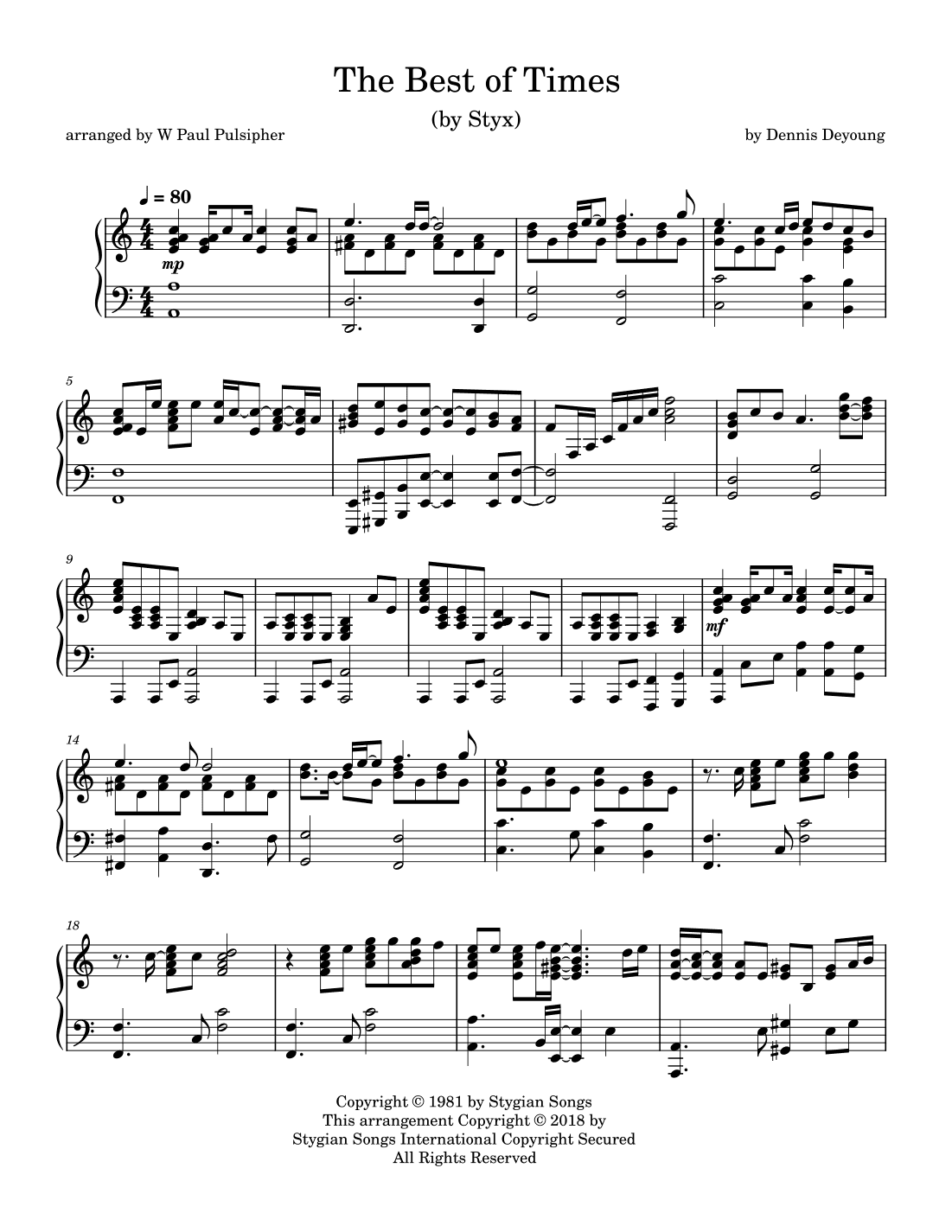 The Best Of Times (arr. W Paul Pulsipher)