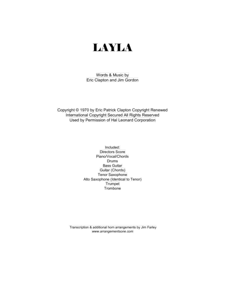 Layla (arr. Jim Farley www.arrangementsone.com)