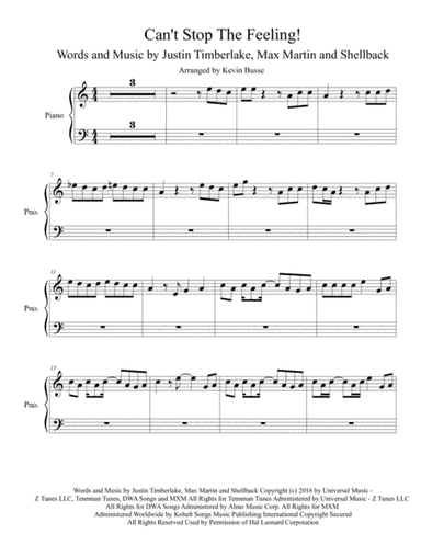 Can't Stop The Feeling  from TROLLS (arr. Kevin Busse)