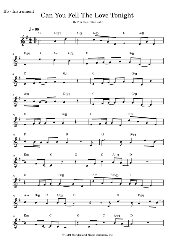 Can You Feel The Love Tonight (arr. Fabio Eduardo de Oliveira)