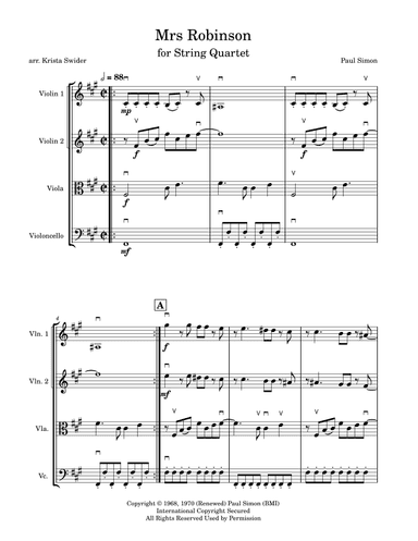 Mrs. Robinson (arr. Krista Broadway Swider)