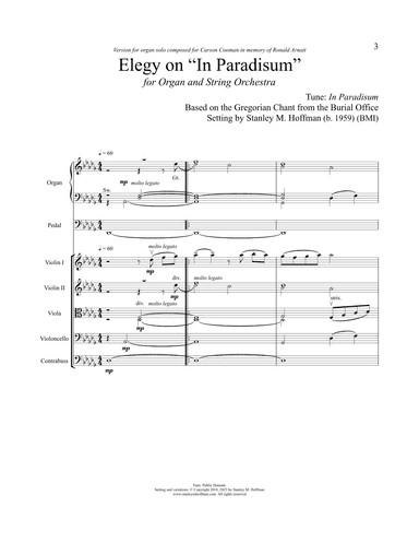 Elegy on "In Pardisum - Version for Organ & String Orchestra