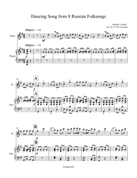 Dancing Song from 8 Russian Folksongs (arr. Nick Lacanski)