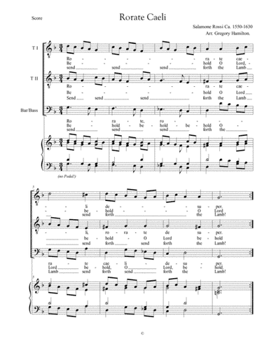 Rorate Caeli - By Salamone Rossi, Arr. Gregory Hamilton (arr. Gregory Hamilton)