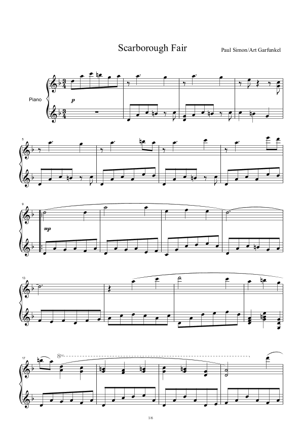 Scarborough Fair/canticle (arr. Paul Simon)