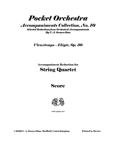Vieuxtemps - Elégie for Viola and String Orchestra, Op. 30 SCORE AND PARTS (arr. Amnael Orozco-Díaz)