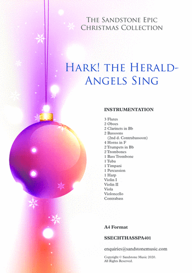 Hark! the Herald-Angels Sing (A4 Format) (arr. Sandstone Music)