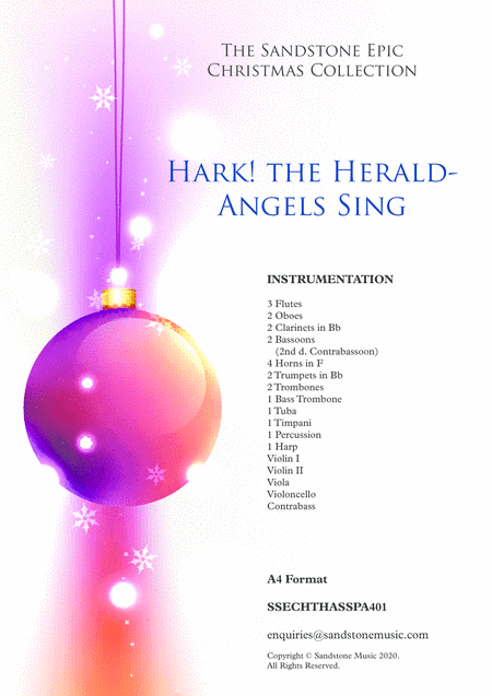 Hark! the Herald-Angels Sing (A4 Format) (arr. Sandstone Music)