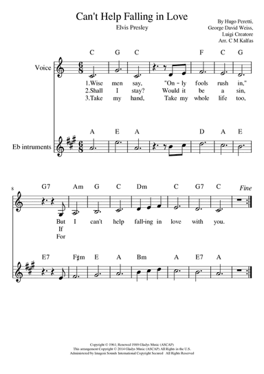 Can't Help Falling In Love (arr. Christy Kalfas & Matthew Paine)