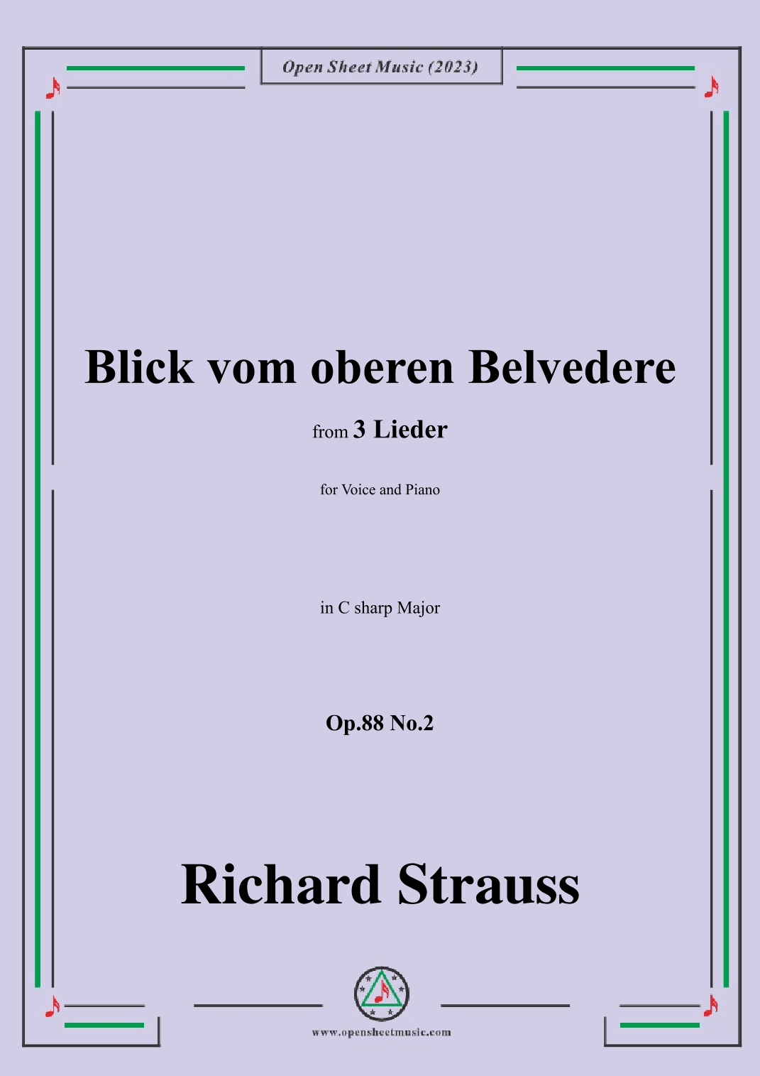 Richard Strauss-Blick vom oberen Belvedere,in C sharp Major (arr. OSM Press)