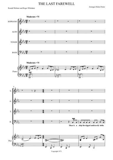 The Last Farewell (arr. Helen Porter)