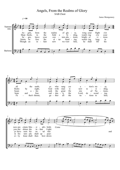 James Montgomery - Angels from the Realms of Glory (SAB CHOIR) (arr. André Laitano)