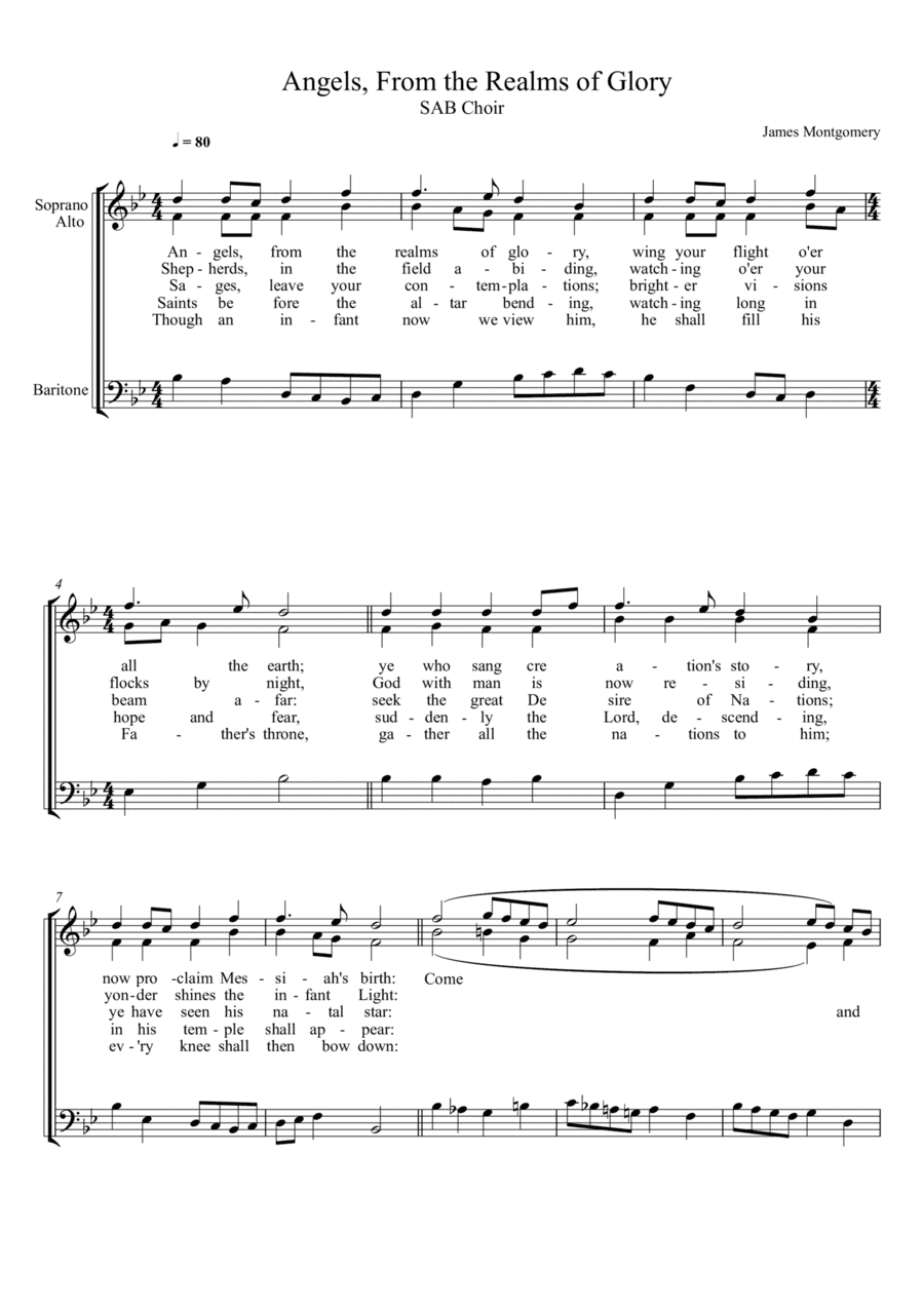 James Montgomery - Angels from the Realms of Glory (SAB CHOIR) (arr. André Laitano)