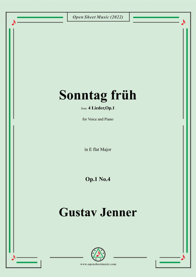 Jenner-Sonntag früh,in E flat Major,Op.1 No.4 (arr. OSM Press)
