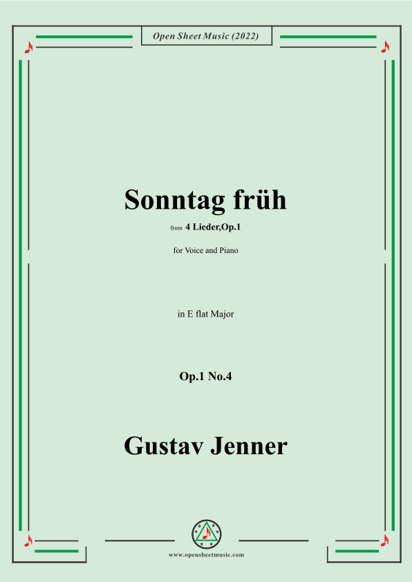 Jenner-Sonntag früh,in E flat Major,Op.1 No.4 (arr. OSM Press)