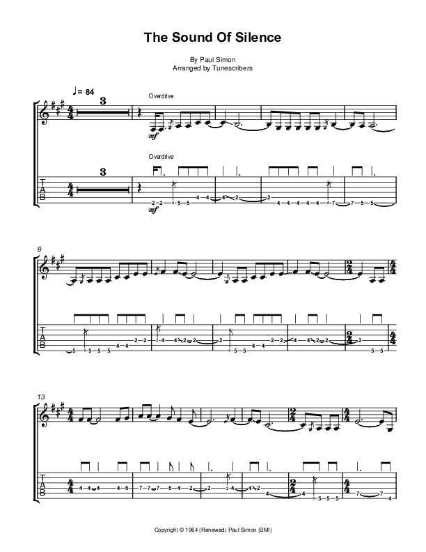 The Sound of Silence (arr. Tunescribers)