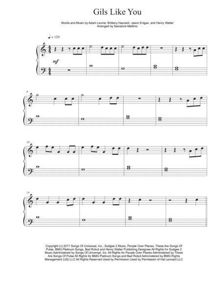 Girls Like You (arr. Salvatore Mallimo)