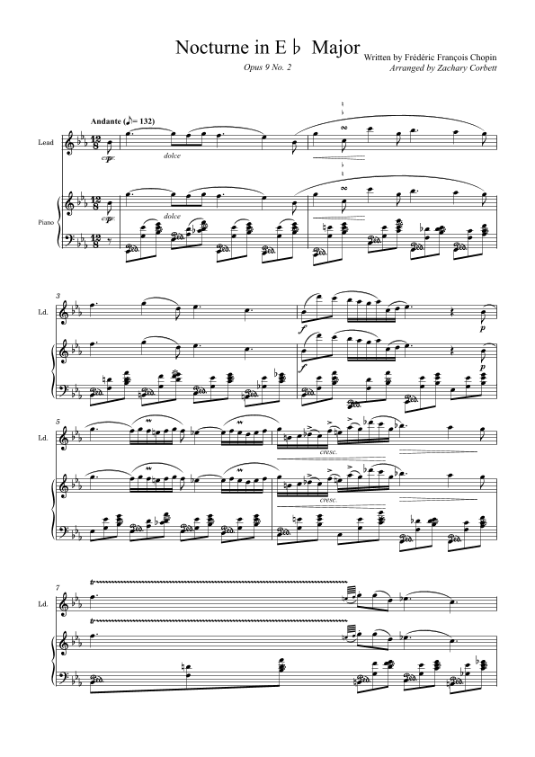 Nocturne Op 9 No 2 in Eb Major (arr. Zachary Corbett)