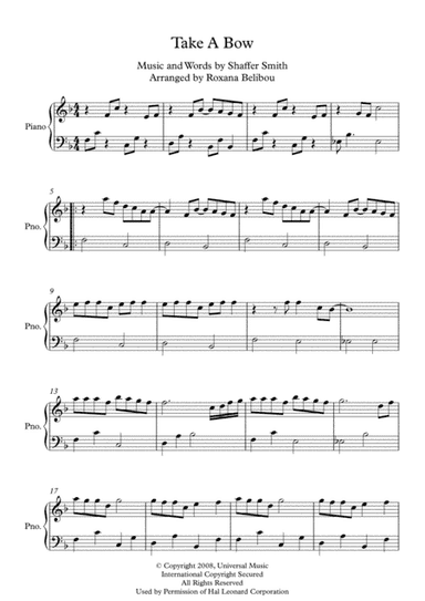 Take A Bow (arr. Roxana Belibou)