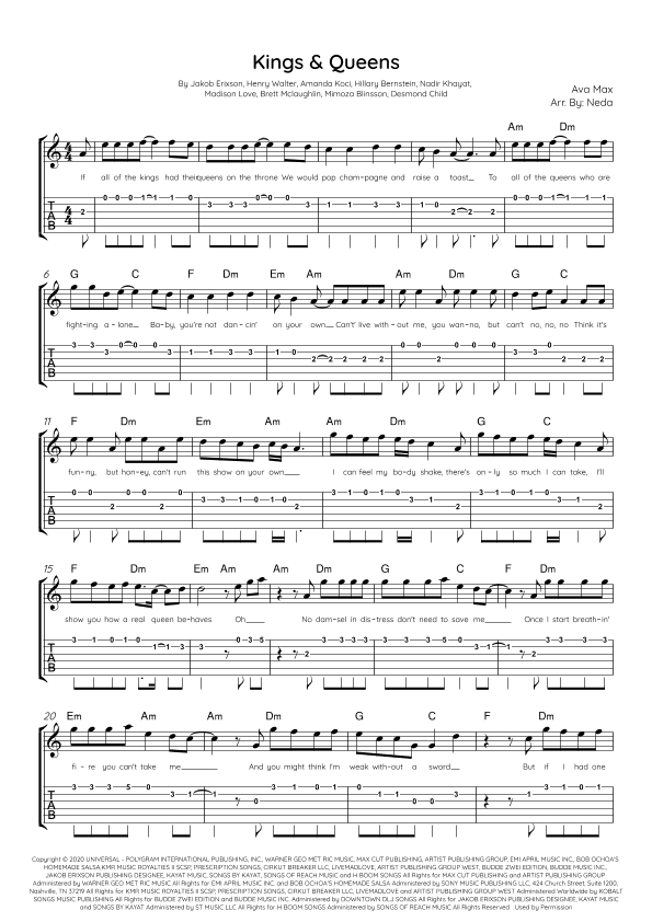 Kings & Queens (arr. Arr. Neda)