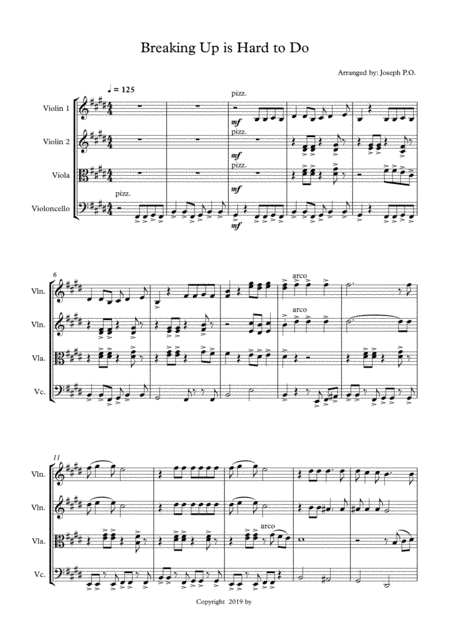 Breaking Up Is Hard To Do (arr. Joseph)