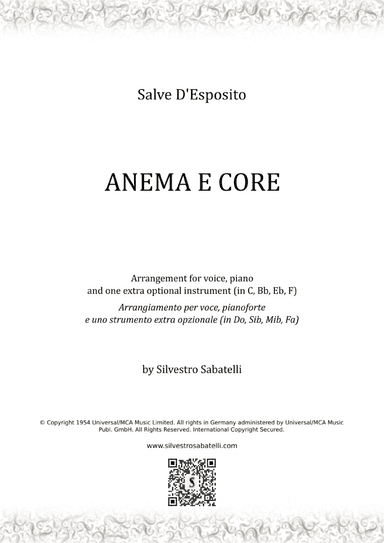 Anema E Core (with All My Heart And Soul) (arr. Silvestro Sabatelli)
