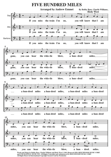 500 Miles Away From Home (arr. Andrew Emmet)