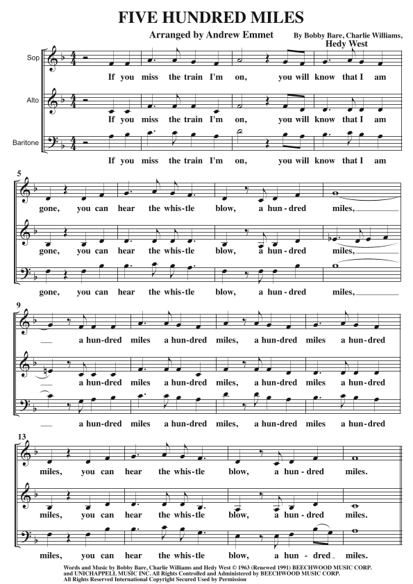 500 Miles Away From Home (arr. Andrew Emmet)
