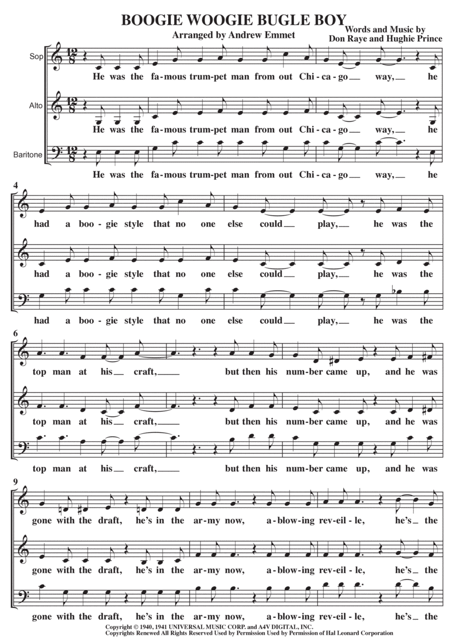 Boogie Woogie Bugle Boy (arr. Andrew Emmet)