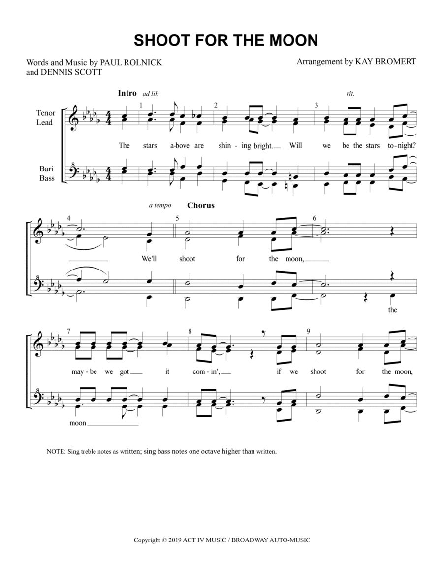 Shoot For The Moon (arr. Kay Bromert)
