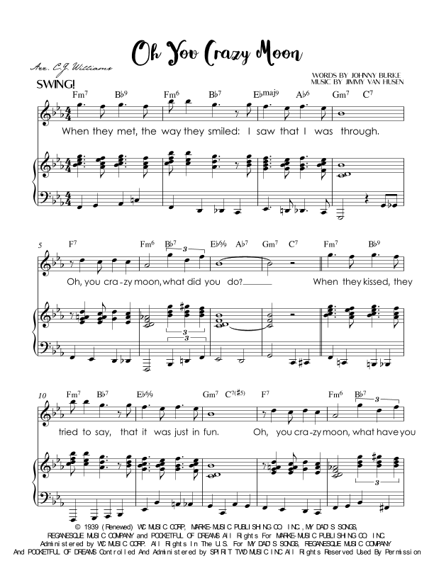 Oh, You Crazy Moon (arr. Christopher Williams)