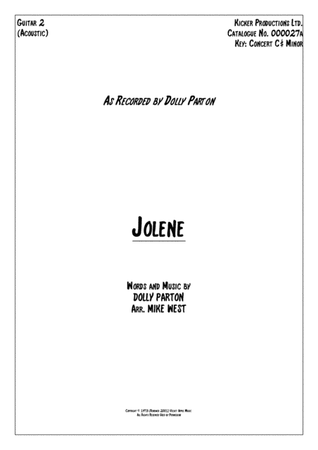 Jolene (arr. Mike West)