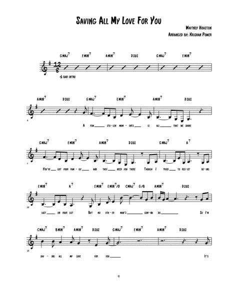 Saving All My Love For You (arr. Krishan Power)