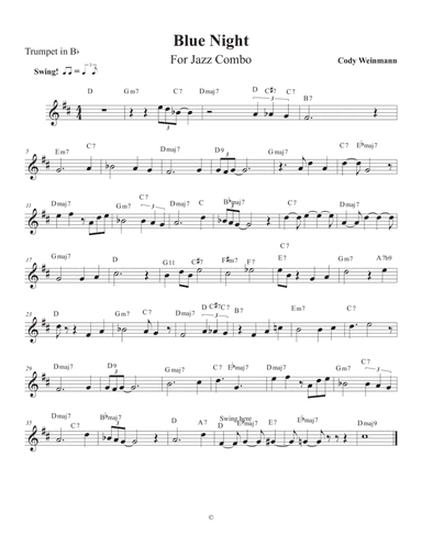 "Blue Night" Trumpet Part