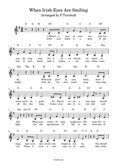 When Irish Eyes Are Smiling (arr. F Turnbull)