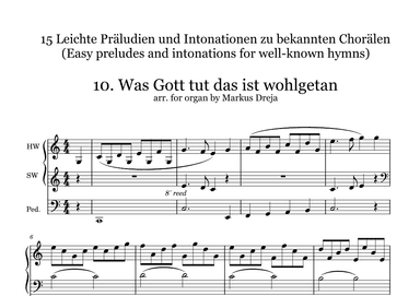 Easy organ preludes - leichte Orgelpräludien | Was Gott tut das ist wohlgetan (arr. Markus Dreja)
