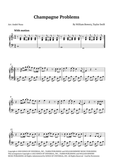 Champagne Problems (arr. André Nusa)