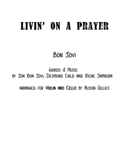 Livin' On A Prayer (arr. Alison Gillies)