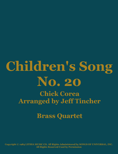 Children's Song No. 20 (arr. Jeff Tincher)