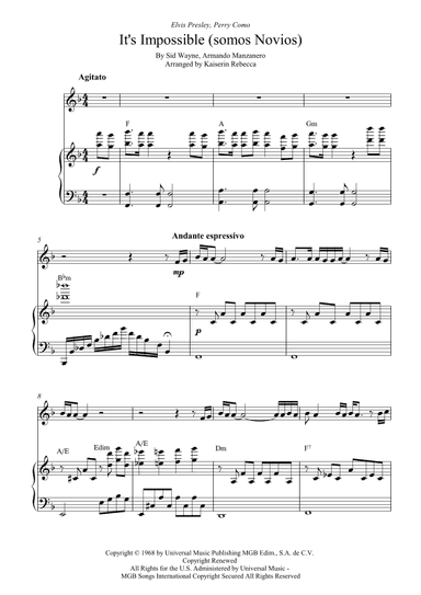It's Impossible (somos Novios) (arr. Kaiserin Rebecca)