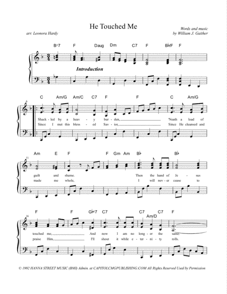 He Touched Me (arr. Leonora Hardy)