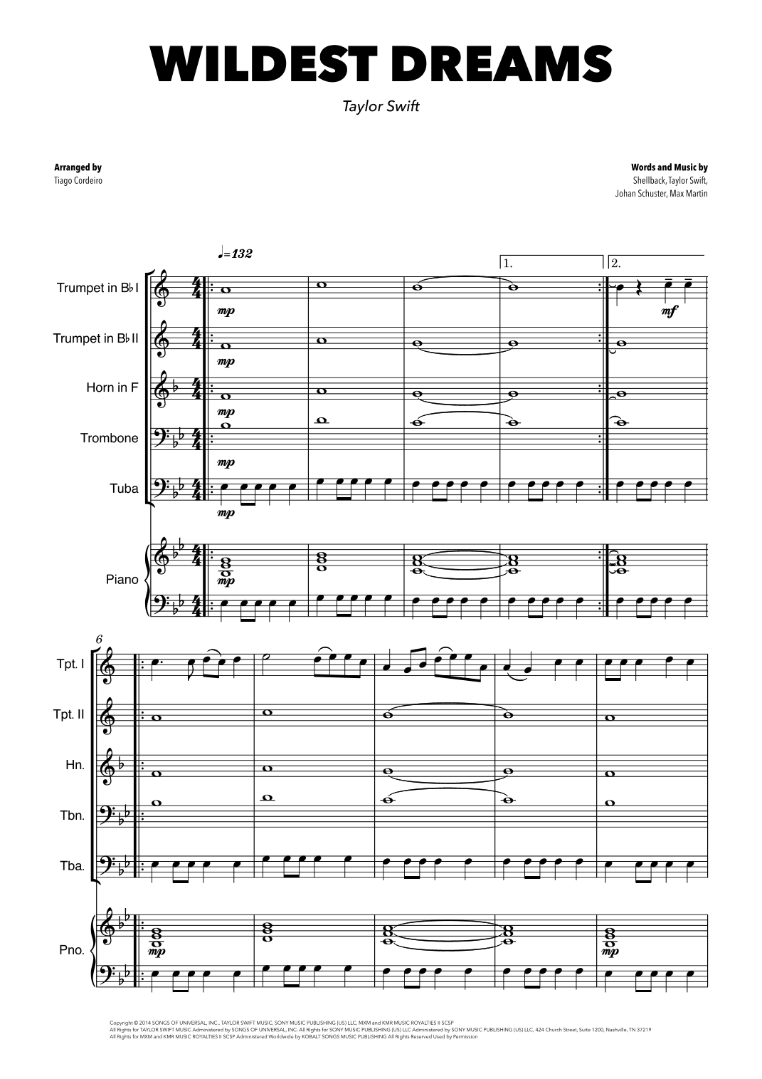 Wildest Dreams (arr. Tiago Cordeiro)